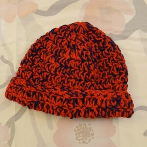Stylish Red and Blue Crochet Beanie